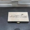 Набор «С Днем защитника Отечества»: шкатулка из массива и ручки с пожеланиями